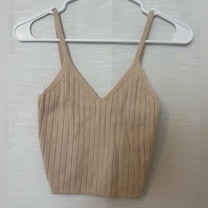 Abercrombie & Fitch Beige Ribbed Cami Top